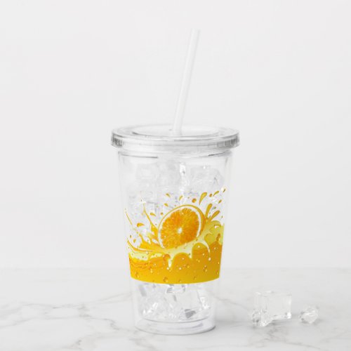 Orange Splash  Orange Slice Acrylic Tumbler