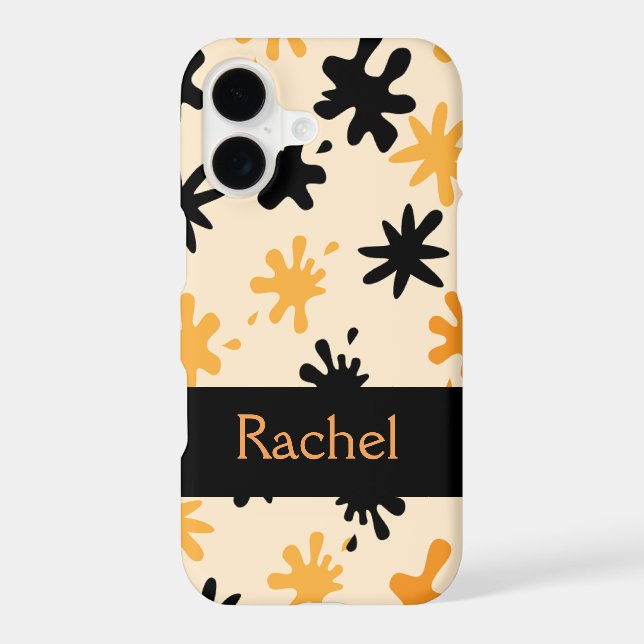Orange Splat Attack Personalised iphone 7 Case (Back)