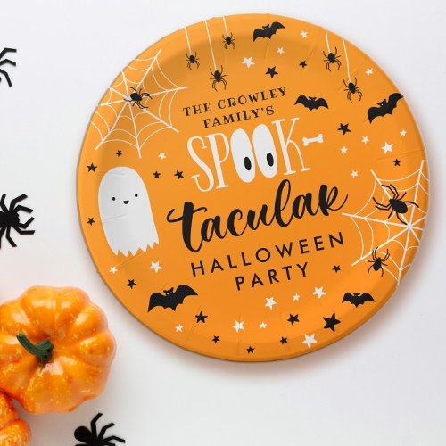 Orange Spooktacular Halloween Party Paper Plates