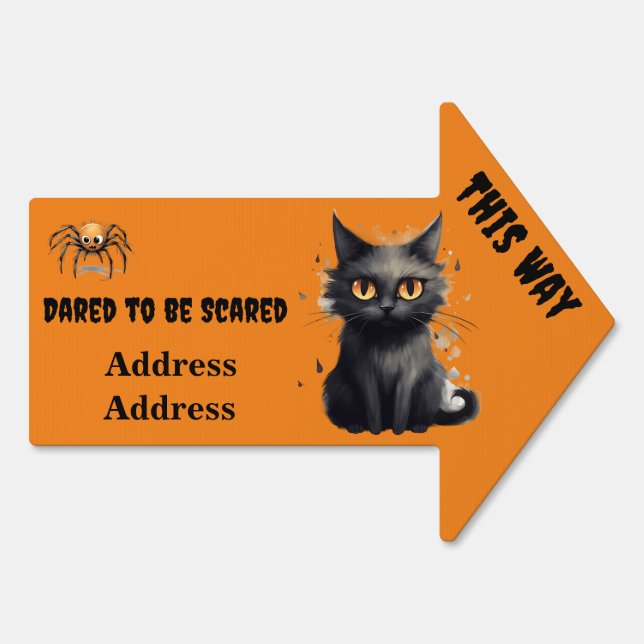Orange Spooky Halloween Yard Sign (Back)
