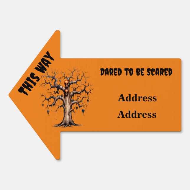 Orange Spooky Halloween Yard Sign (Front)