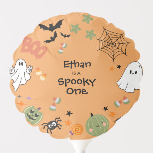 Orange Spooky One Cute Halloween 1st Birthday Balloon