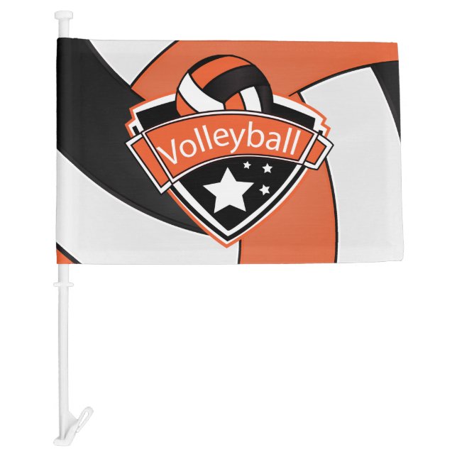 Orange Sport Volleyball Car Flag (Front)