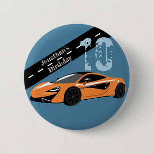 Orange Sports Car Button