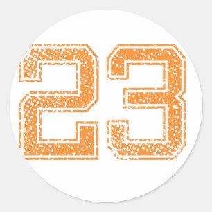 Orange Sports Jerzee Number 23.png Classic Round Sticker