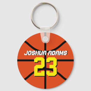 Orange Sports Team Athletes Basketball Keychain