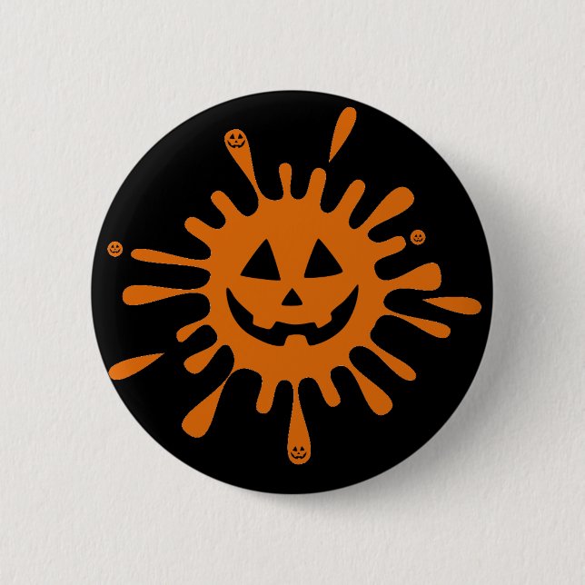 Orange spot with pumpkin face button (Front)