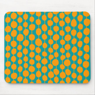 Orange Spots and Lines Mouse Pad