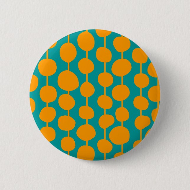 Orange Spots and Lines Pinback Button (Front)