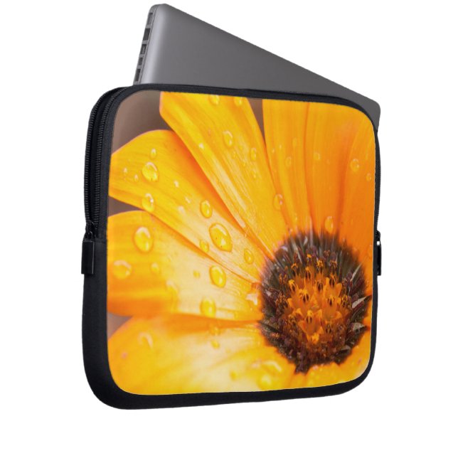 Orange Spring Flash African Daisy Close Up Laptop Sleeve (Front Right)