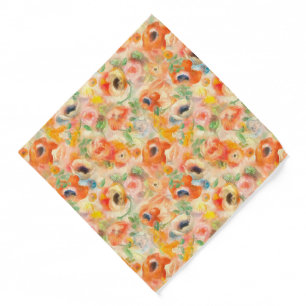 Orange Spring Flowers Bandana
