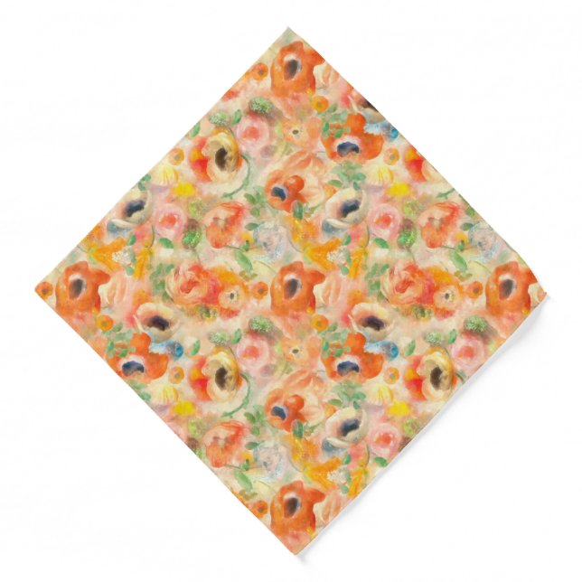 Orange Spring Flowers Bandana (Front)