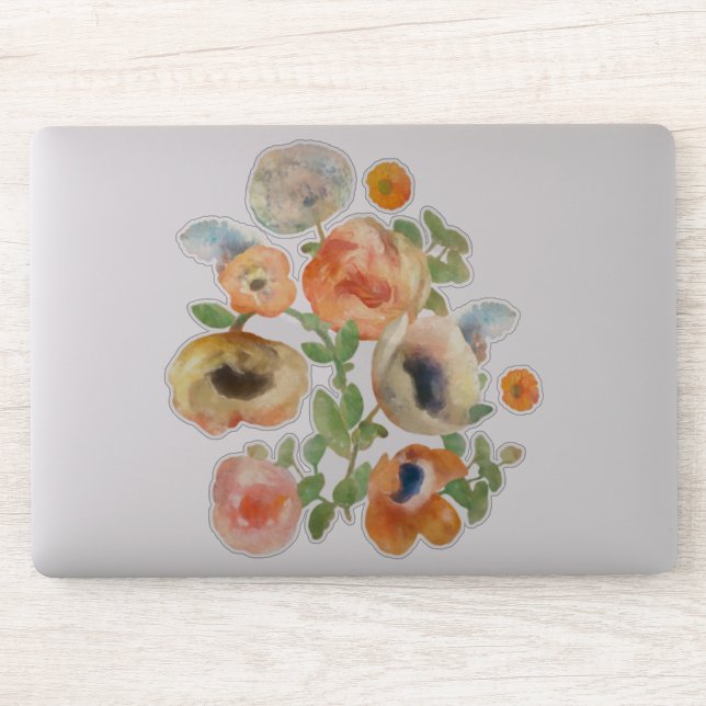 Orange Spring Flowers Bouquet Sticker (Computer)