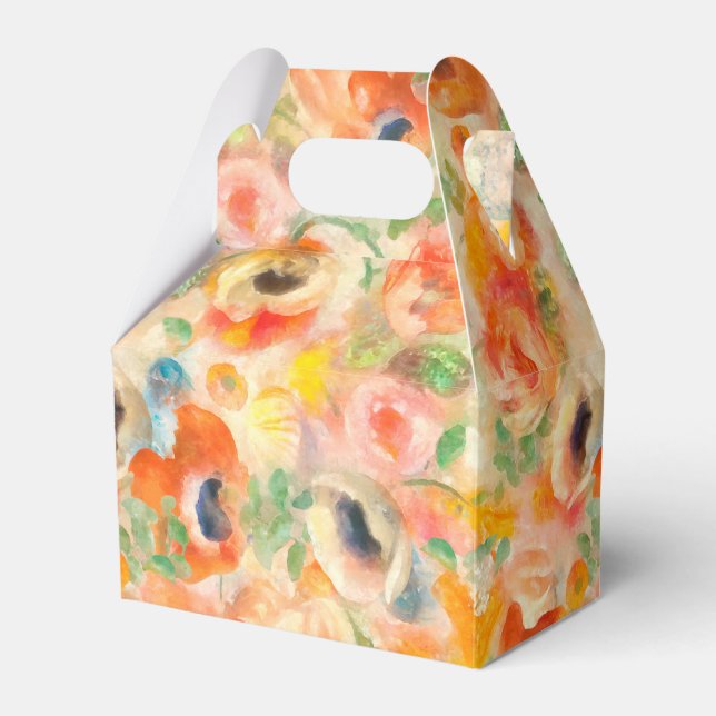 Orange Spring Flowers Favor Boxes (Front Side)
