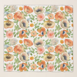 Orange Spring Flowers Scarf