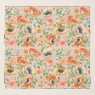 Orange Spring Flowers Scarf