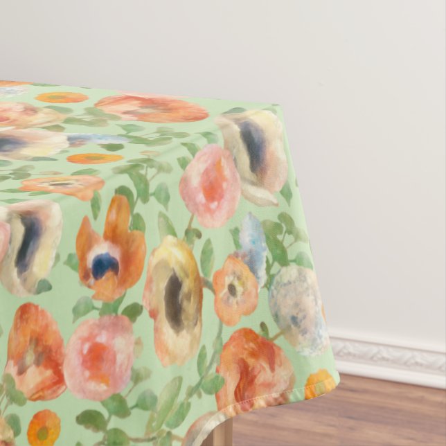 Orange Spring Flowers Tablecloth (In Situ)