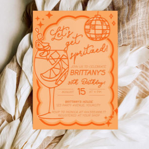 Orange Spritz 30th Birthday Invitation, Lets get Invitation