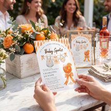 Orange Spritz Baby Shower Invitation