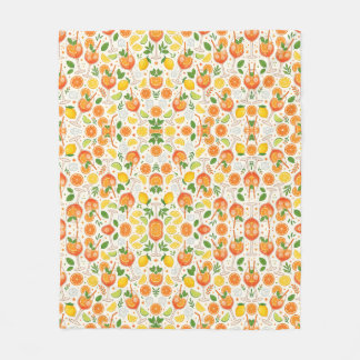 Orange Spritz Pattern Summer Cocktails Italian Ape Fleece Blanket
