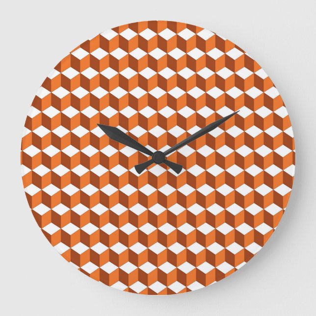 Orange Square: Abstract Vintage Background Large Clock (Front)