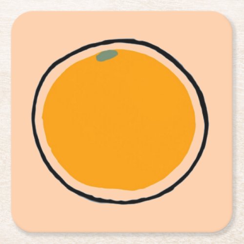 Orange Square Paper Coaster