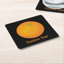 Orange Square Paper Coaster
