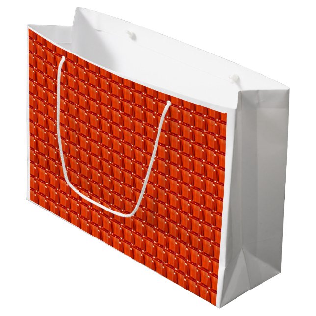 Orange Square Pattern Large Gift Bag (Front Angled)