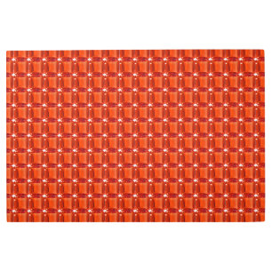 Orange Square Pattern Metal Print