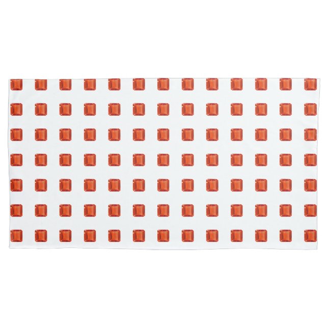 Orange Square Pattern Pillow Case (Front-Left)