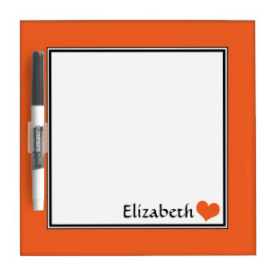 Orange Square Personalized 8" Dry-Erase Board