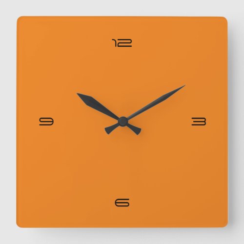 Orange Square Wall Clock