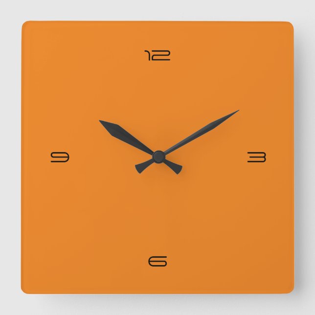 Orange Square Wall Clock (Front)