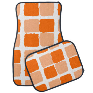Orange Squares Car Floor Mat