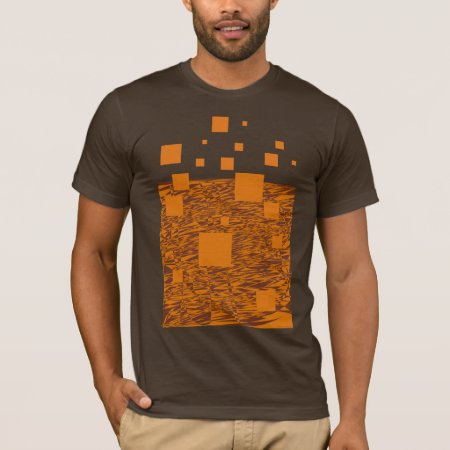 Orange Squares Chemistry Abstract Pattern Sci Fi T-shirt