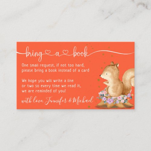 Orange Squirrel Bring Book Enclosure Card