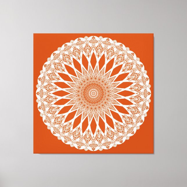 Orange Squirrel Tristyns Mandala Canvas Print (Front)