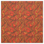 Orange Stained Glass Abstract Fabric