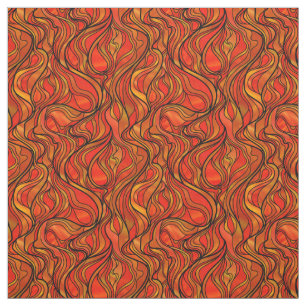 Orange Stained Glass Abstract Fabric