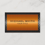 Orange Stainless Steel Elegant Metal Border Business Card