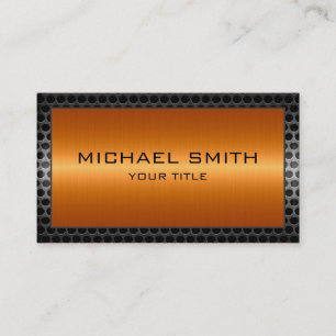 Orange Stainless Steel Elegant Metal Border Business Card