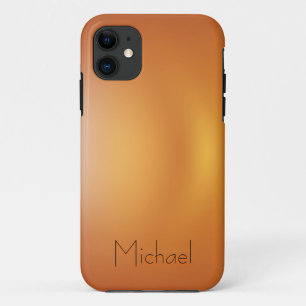 Orange Stainless Steel Metal Look iPhone 11 Case