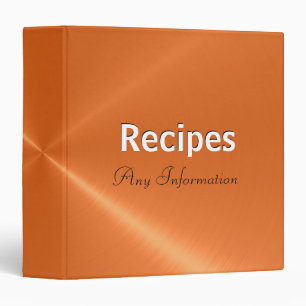 Orange stainless steel metallic Recipes binders