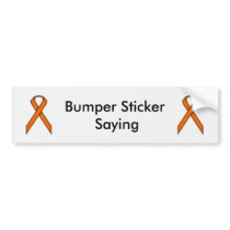 Orange Standard Ribbon by Kenneth Yoncich Bumper Sticker