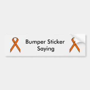 Orange Standard Ribbon by Kenneth Yoncich Bumper Sticker