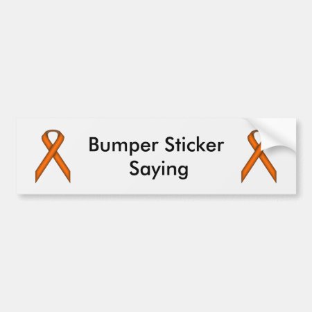 Orange Standard Ribbon By Kenneth Yoncich Bumper Sticker