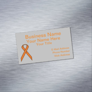 Orange Standard Ribbon by Kenneth Yoncich Business Card Magnet