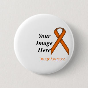 Orange Standard Ribbon by Kenneth Yoncich Button