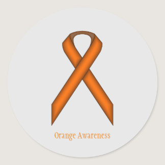 Orange Standard Ribbon by Kenneth Yoncich Classic Round Sticker