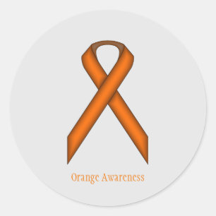 Orange Standard Ribbon by Kenneth Yoncich Classic Round Sticker